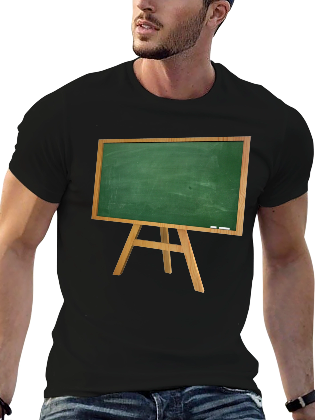 Novelty Chalkboard Graphic Tee - Black