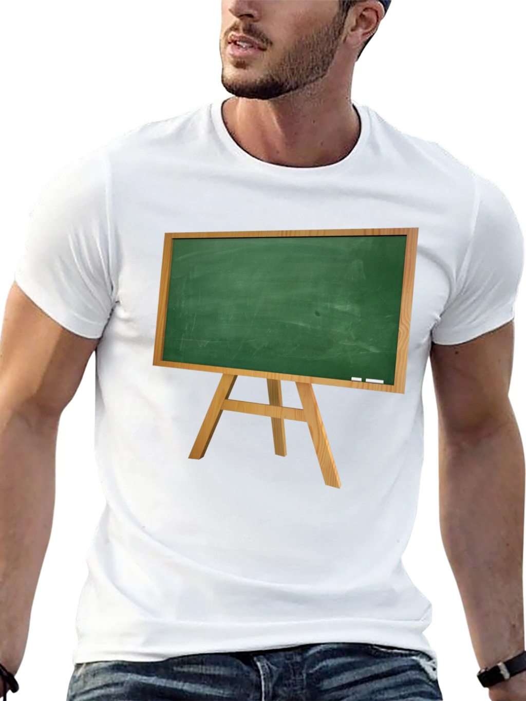 Novelty Chalkboard Graphic Tee - Black