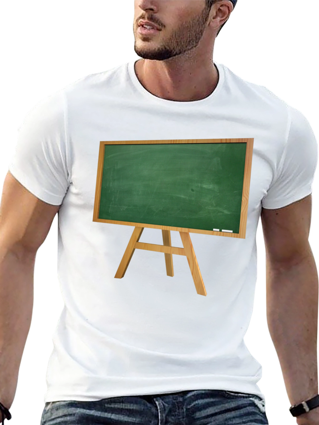Novelty Chalkboard Graphic Tee - Black