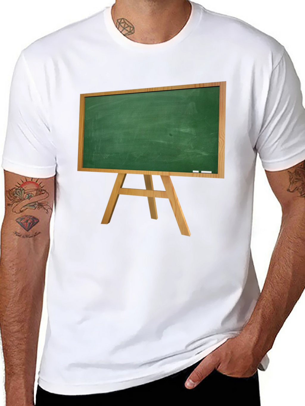 Novelty Chalkboard Graphic Tee - Black