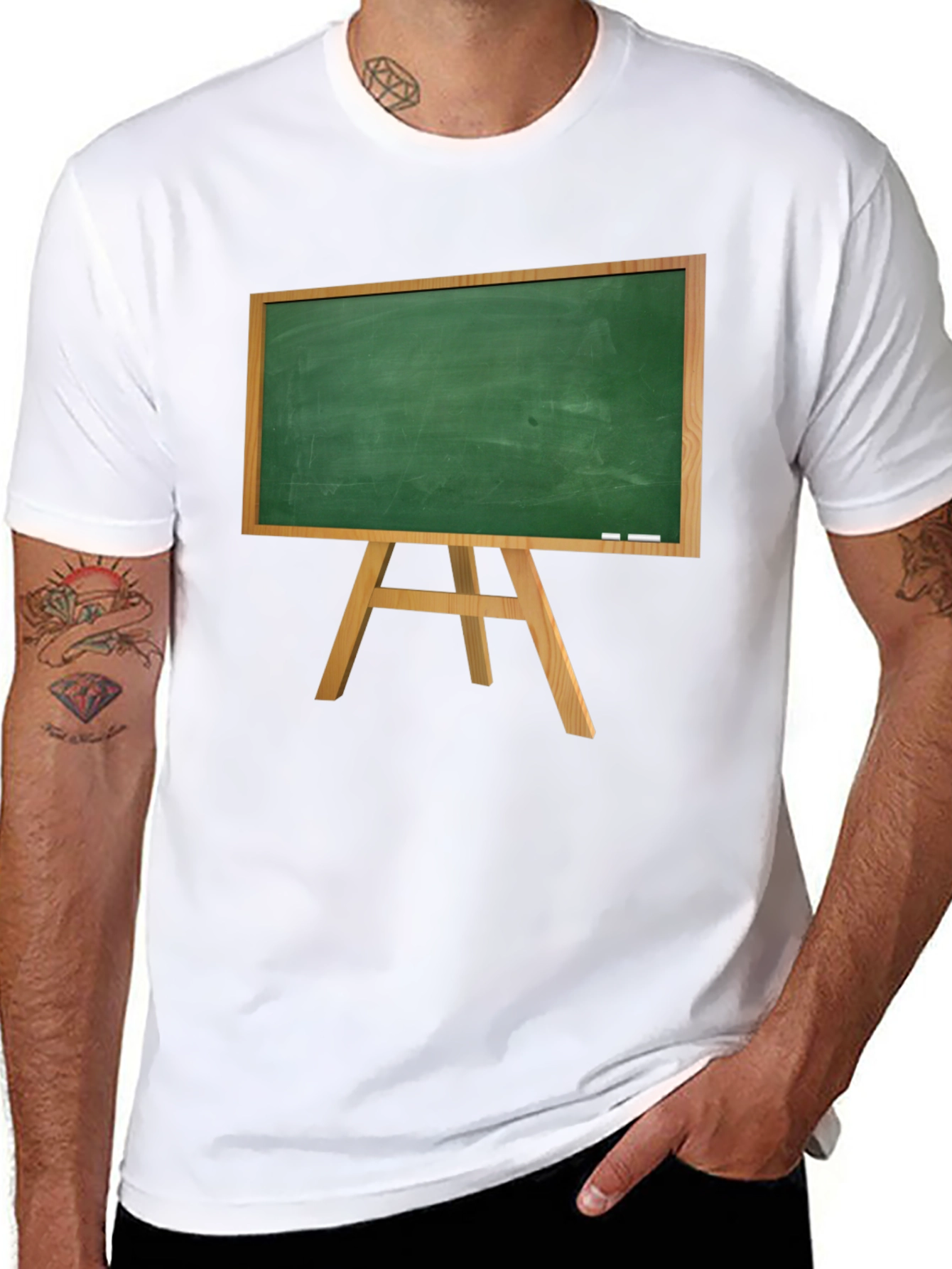 Novelty Chalkboard Graphic Tee - Black