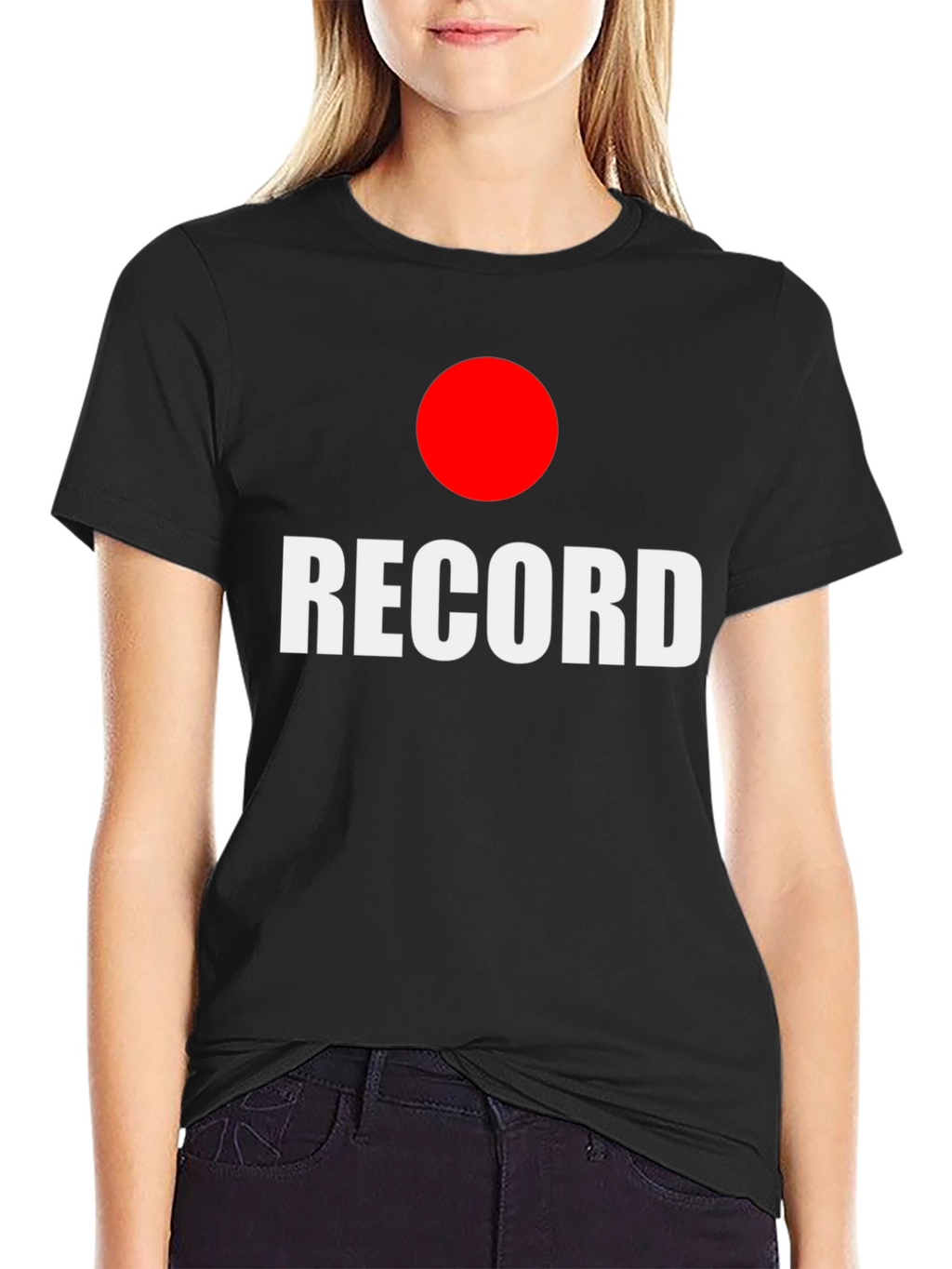 RECORD Graphic Tee -  Black T-Shirt