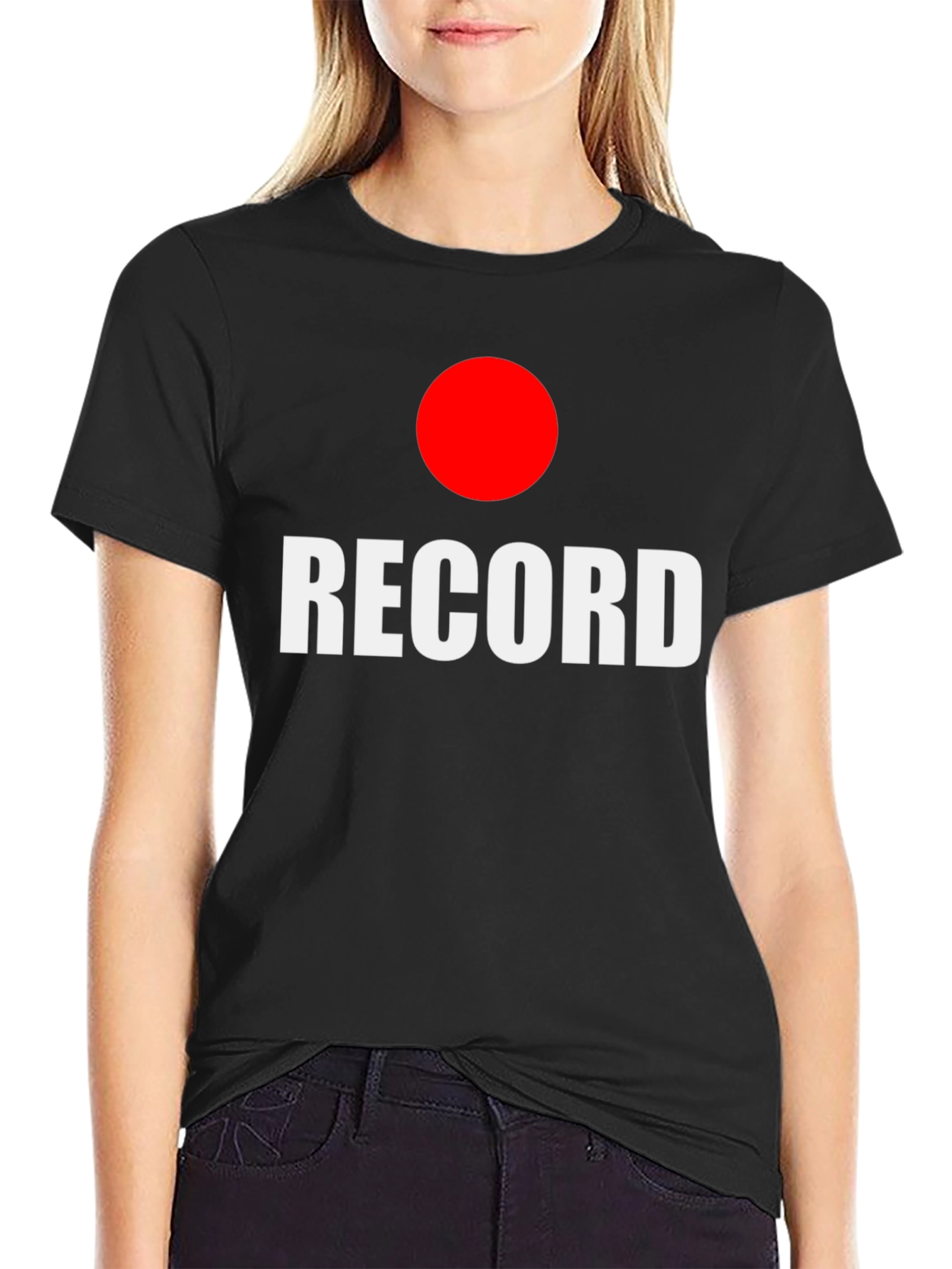 RECORD Graphic Tee -  Black T-Shirt