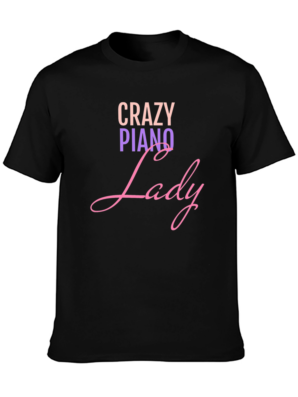 Crazy Piano Lady T-Shirt - Black