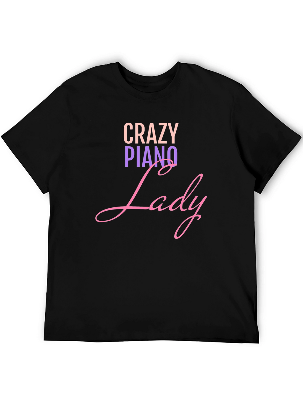 Crazy Piano Lady T-Shirt - Black