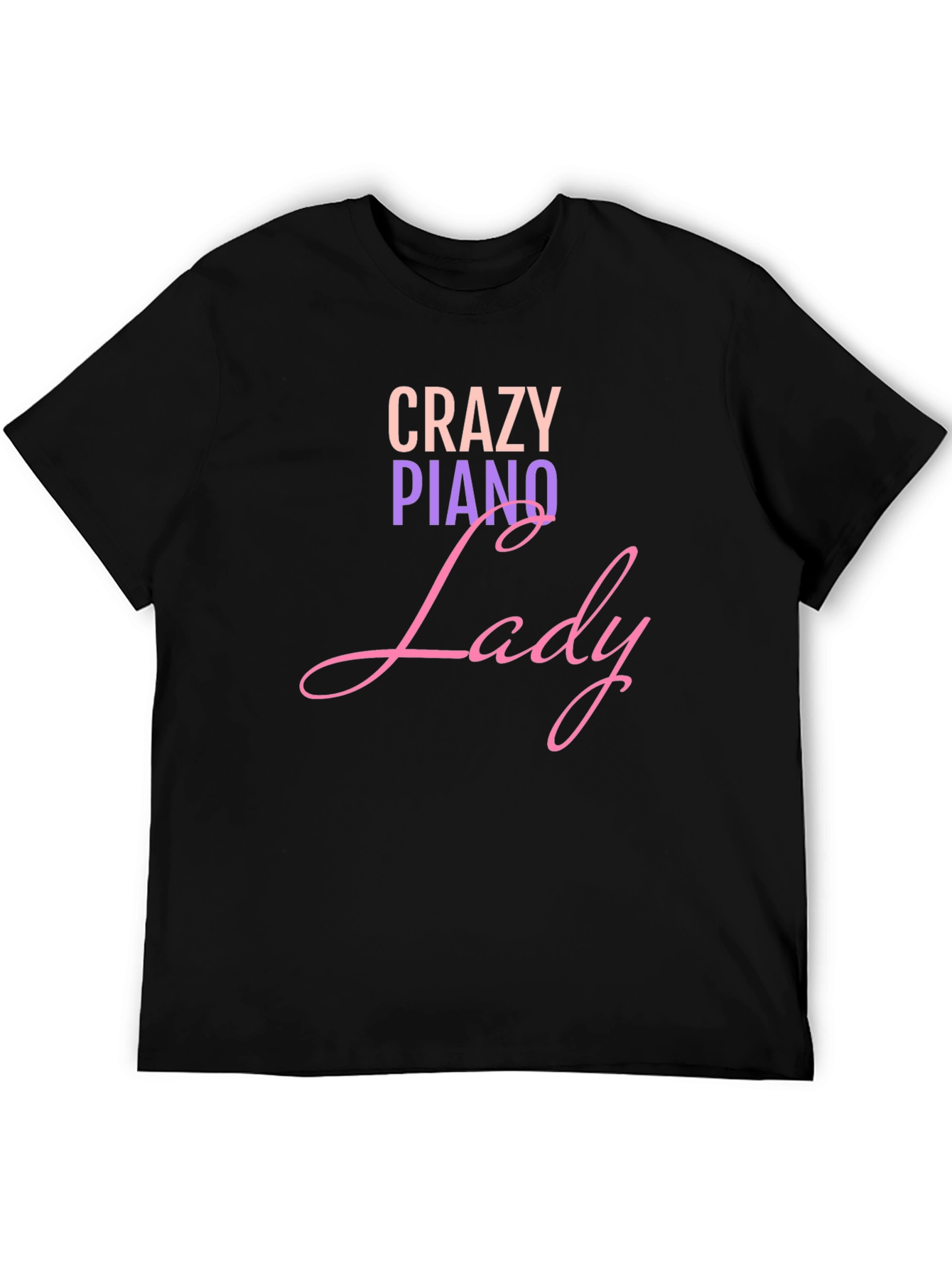 Crazy Piano Lady T-Shirt - Black