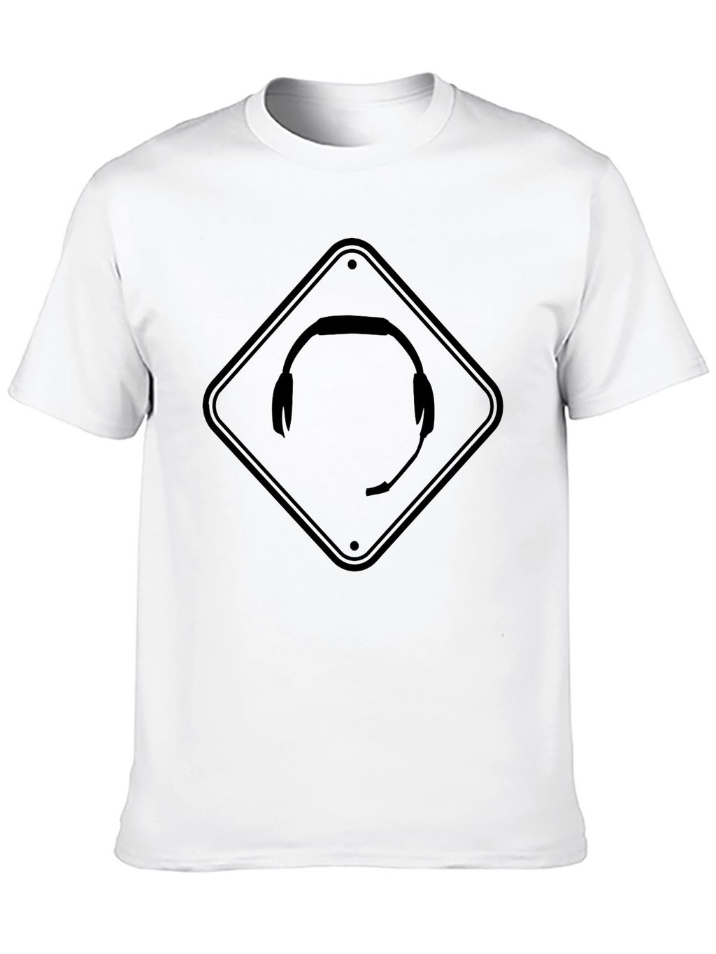 Gamer Headset Caution Sign Black T-Shirt