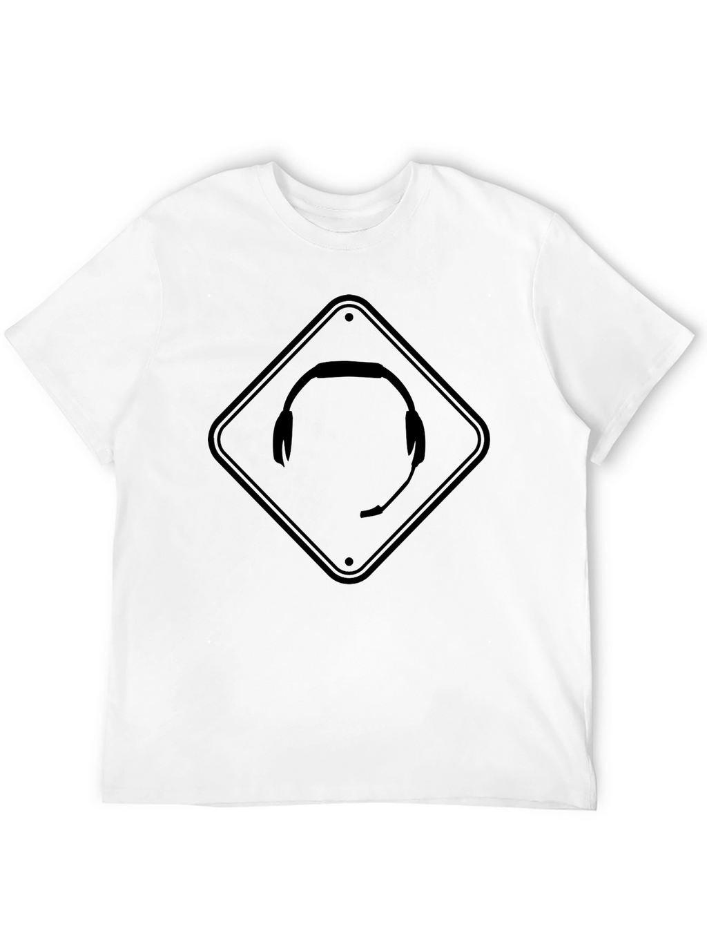 Gamer Headset Caution Sign Black T-Shirt