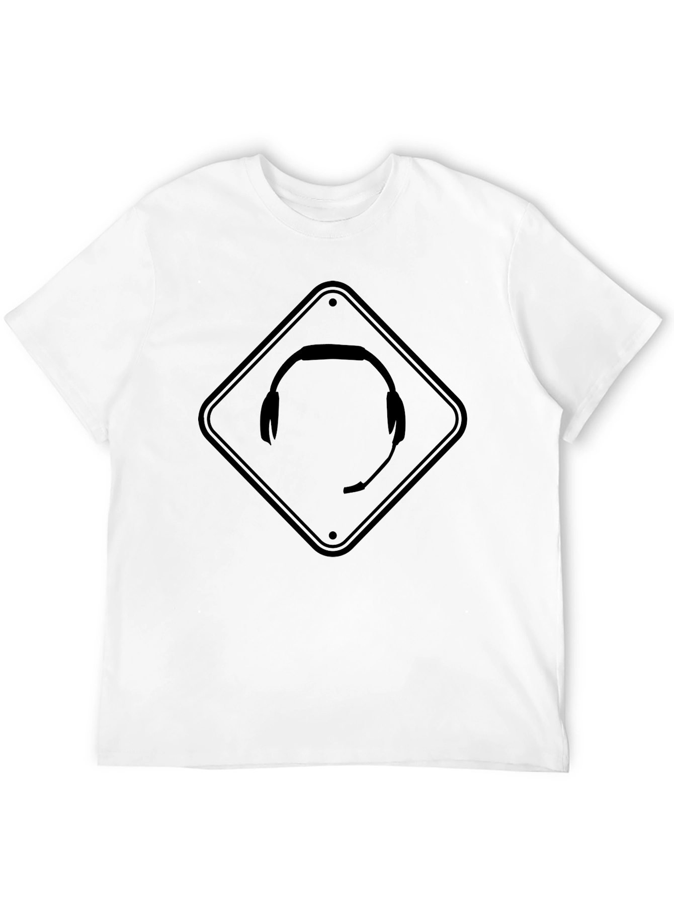 Gamer Headset Caution Sign Black T-Shirt