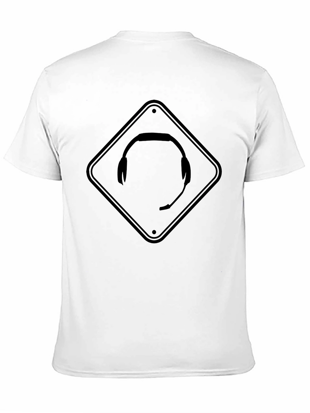 Gamer Headset Caution Sign Black T-Shirt