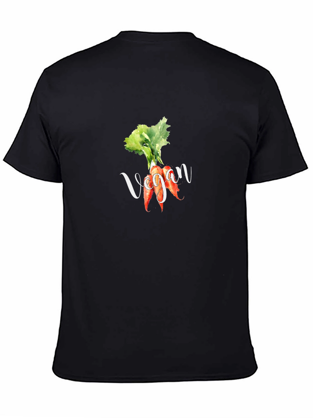 Vegan Carrot Graphic Tee - Black Cotton T-Shirt