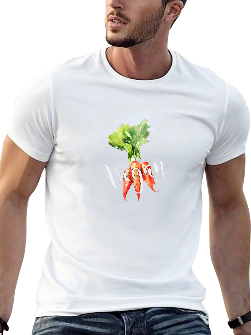Vegan Carrot Graphic Tee - Black Cotton T-Shirt