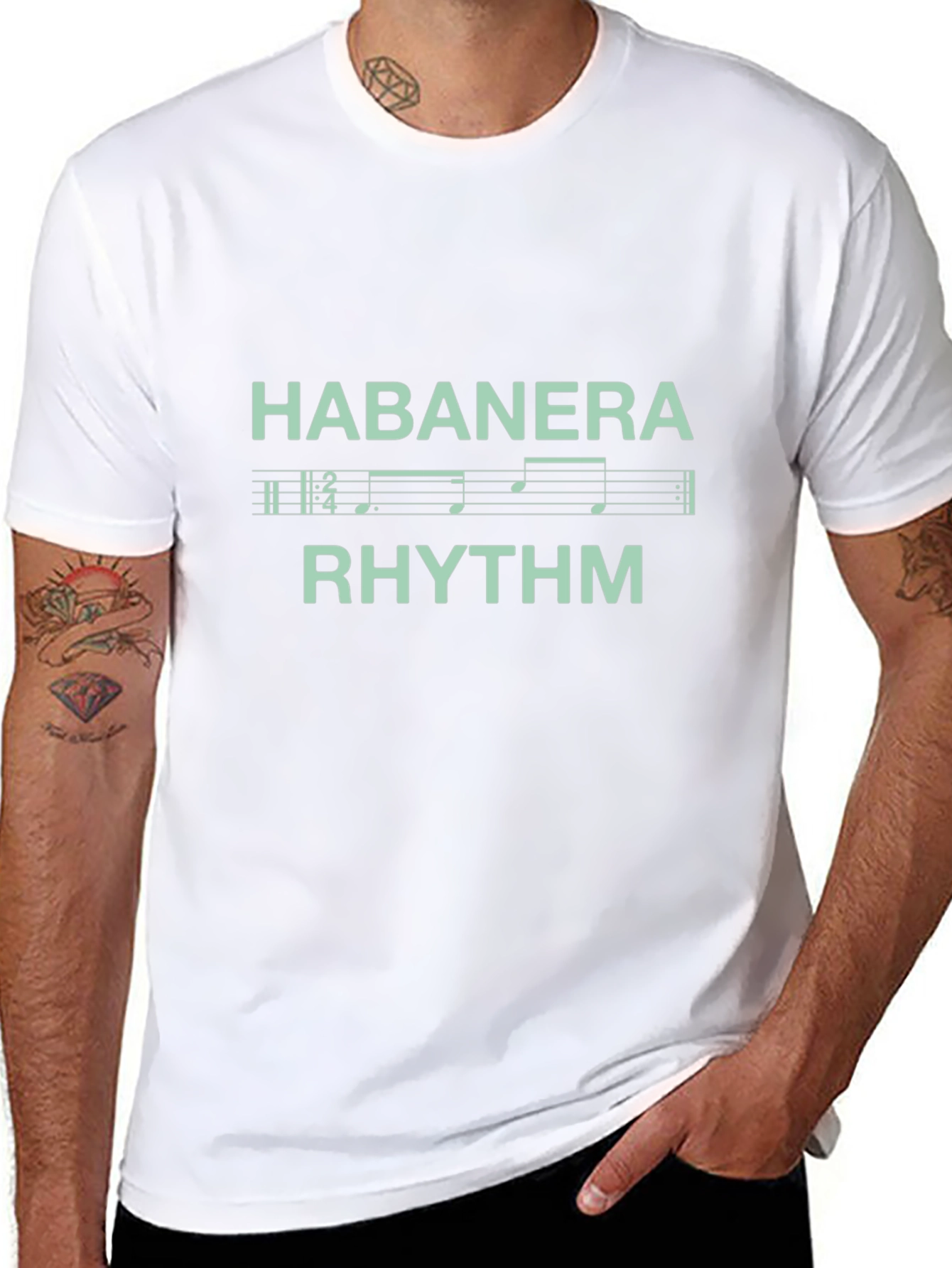 Habanera Rhythm Graphic Tee - Music Lovers T-Shirt