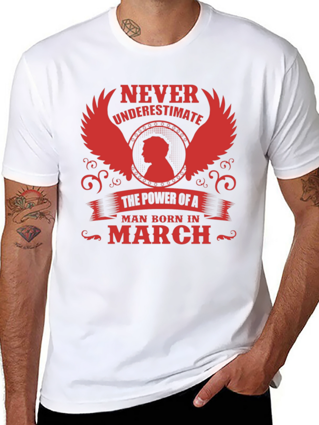 Never Underestimate a Man Born in March T-Shirt