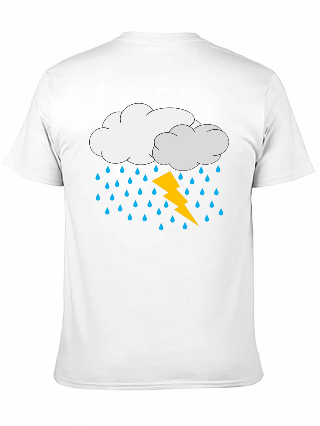 Rain Cloud & Lightning Graphic Black T-Shirt