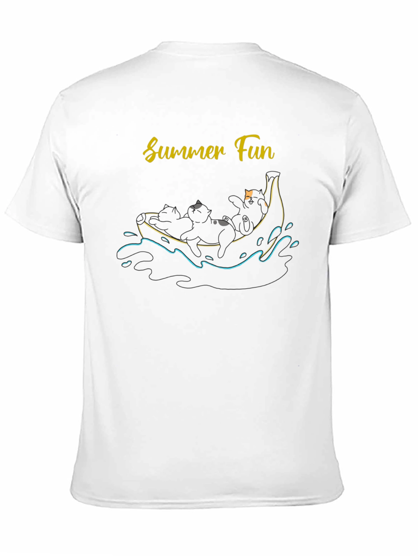 Summer Fun Cats Banana Boat Graphic Tee