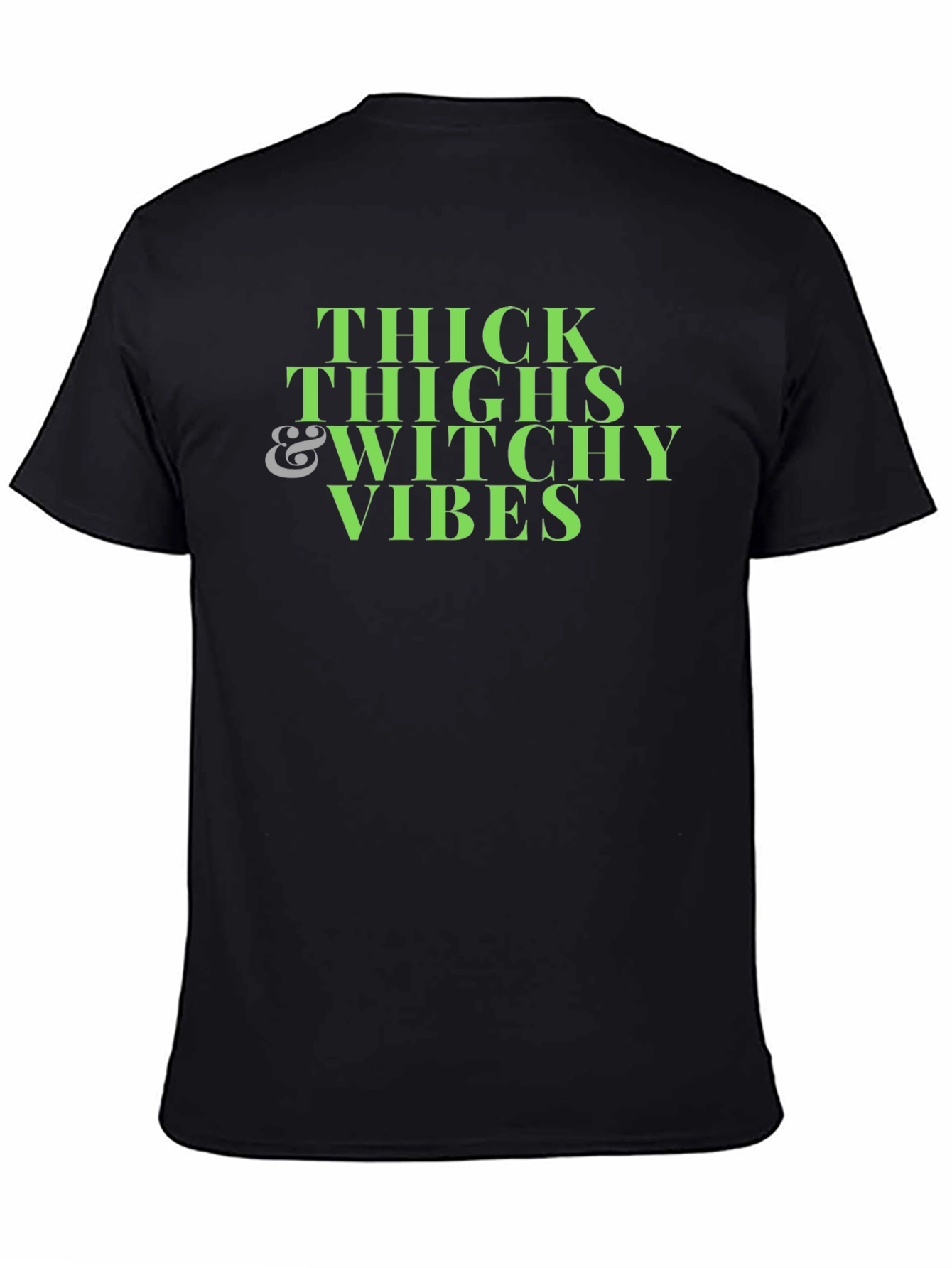 Thick Thighs Witchy Vibes Black T-Shirt