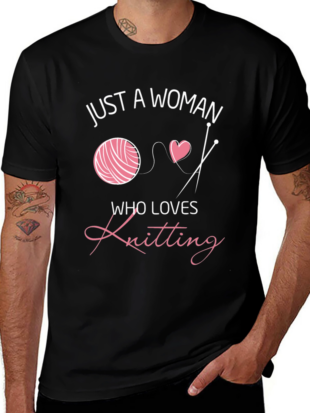 Knitting Lover T-Shirt - Just a Woman Graphic Tee