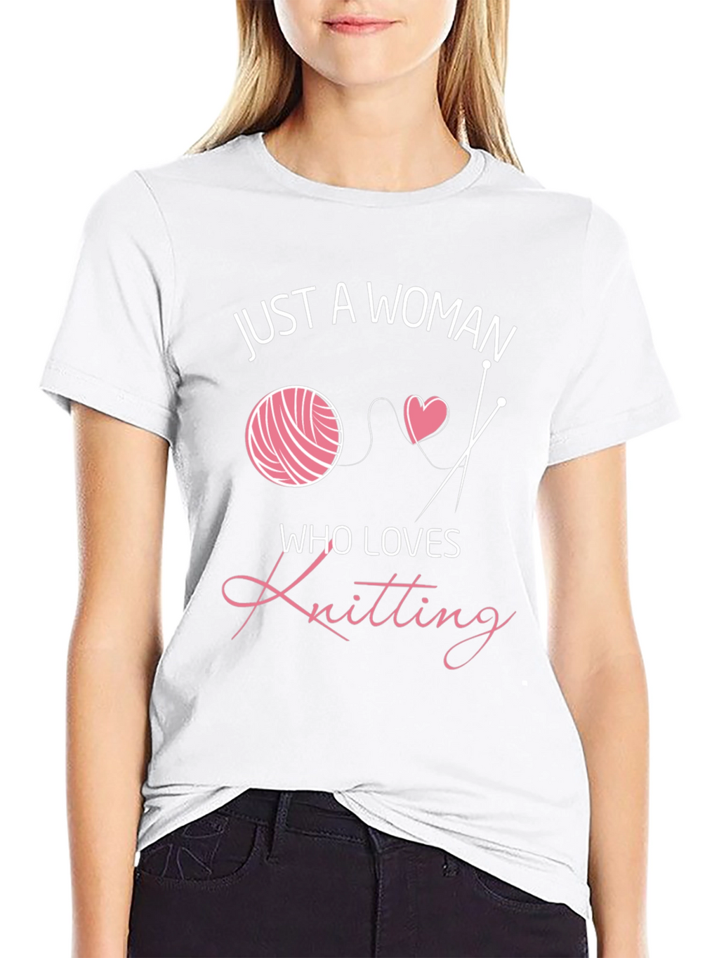 Knitting Lover T-Shirt - Just a Woman Graphic Tee