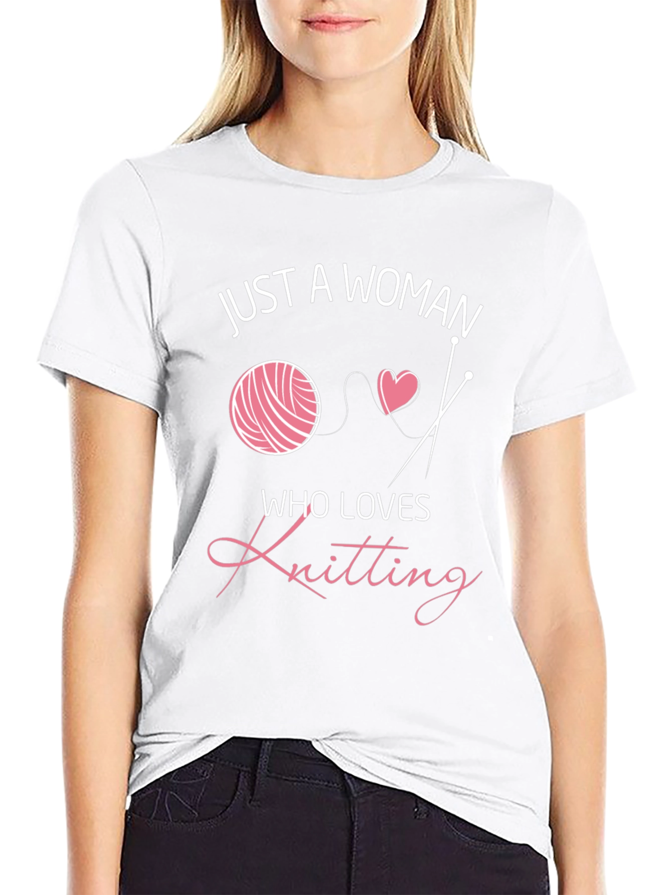 Knitting Lover T-Shirt - Just a Woman Graphic Tee