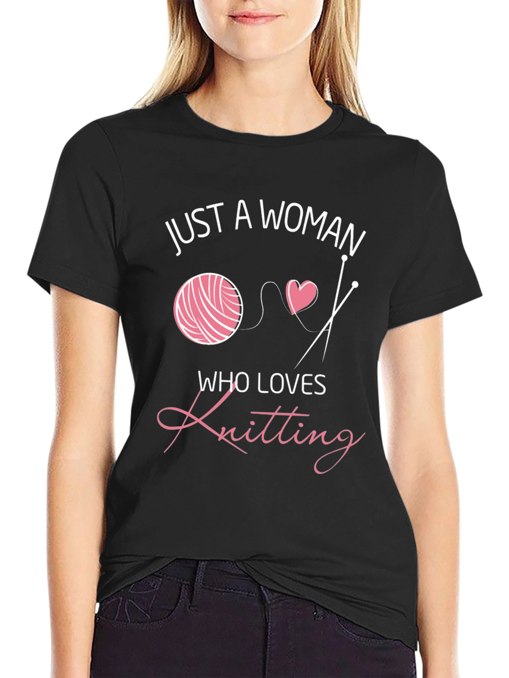 Knitting Lover T-Shirt - Just a Woman Graphic Tee