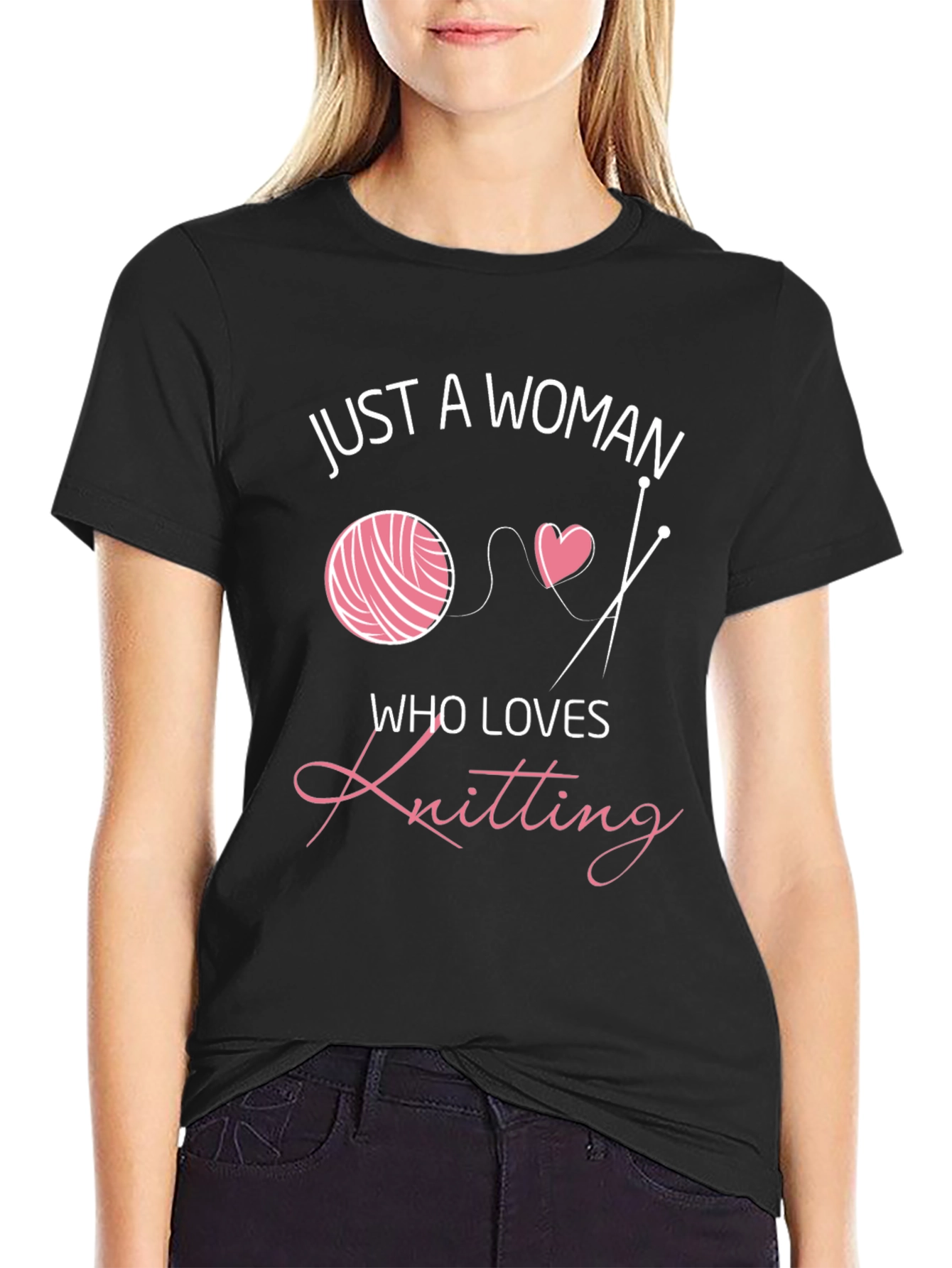 Knitting Lover T-Shirt - Just a Woman Graphic Tee