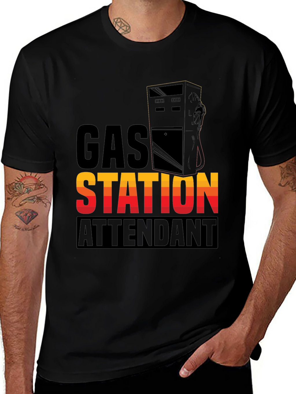Gas Station Attendant Graphic T-Shirt