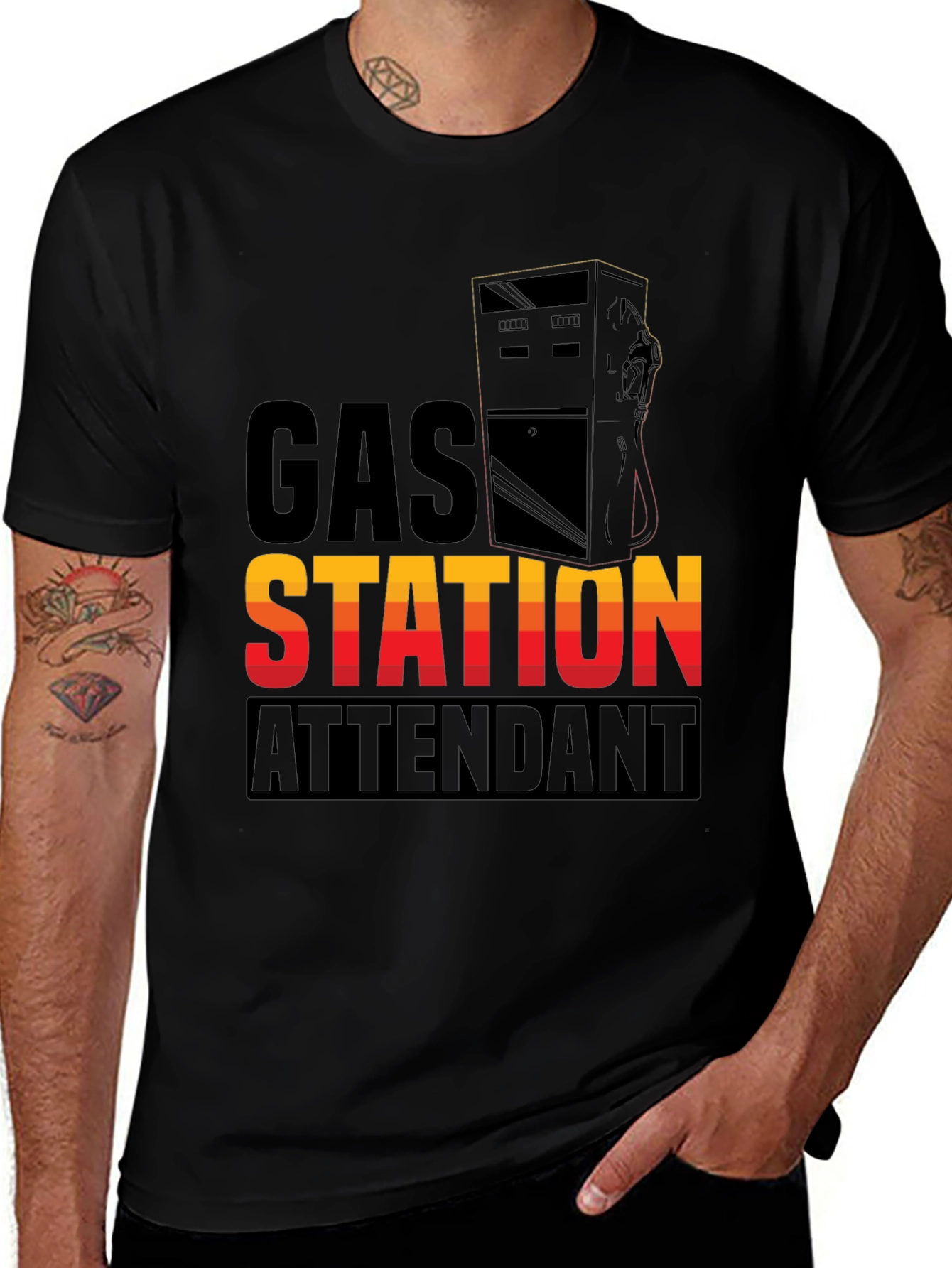 Gas Station Attendant Graphic T-Shirt