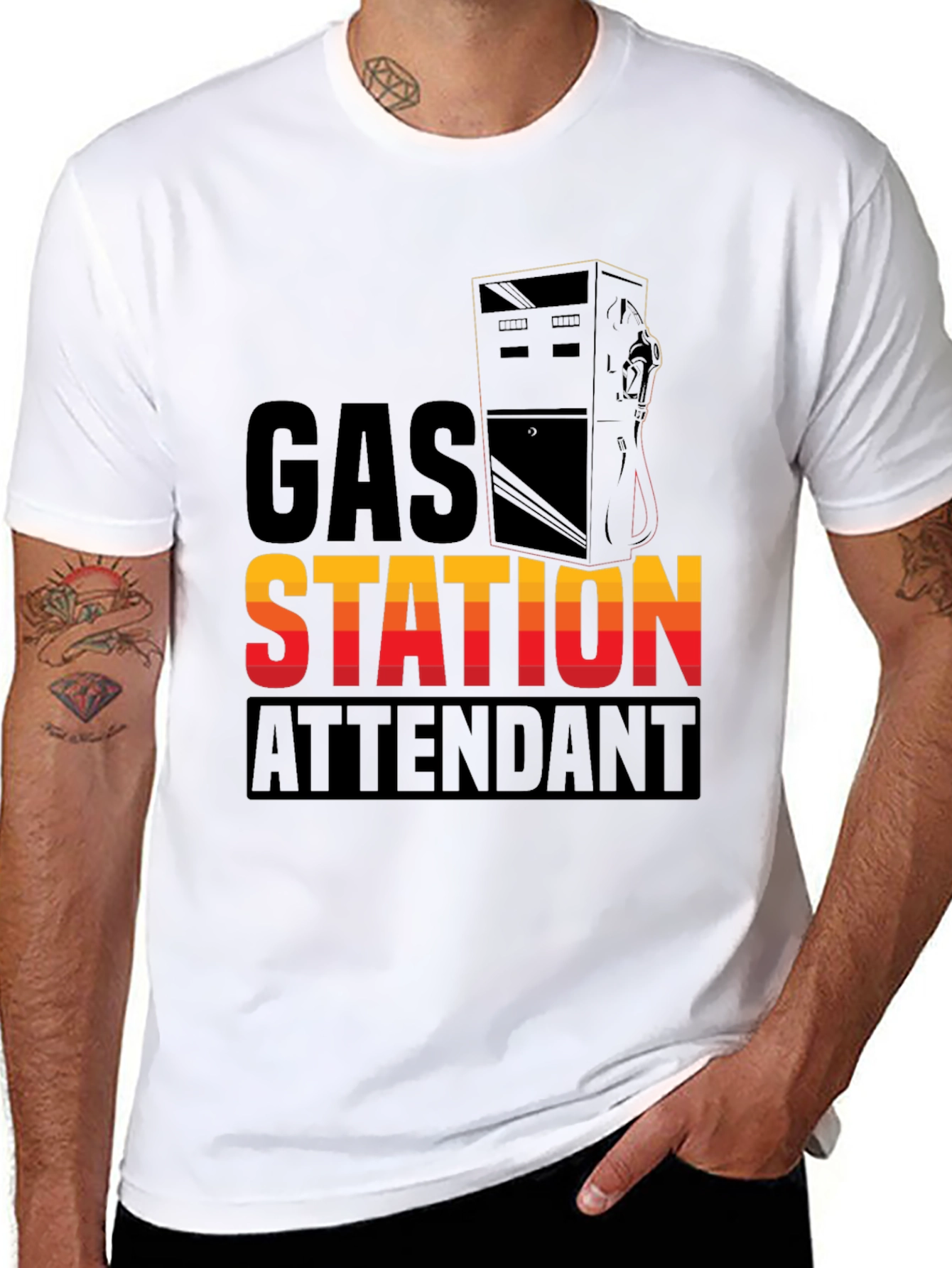 Gas Station Attendant Graphic T-Shirt