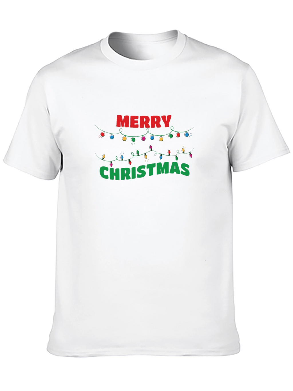 Merry Christmas Lights Graphic T-Shirt - Holiday Tee
