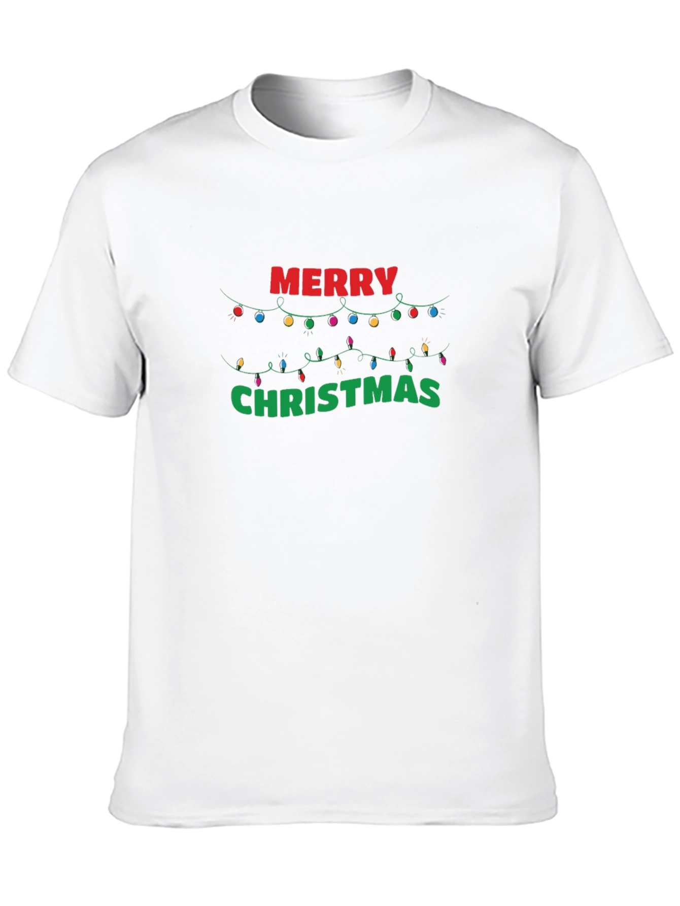Merry Christmas Lights Graphic T-Shirt - Holiday Tee