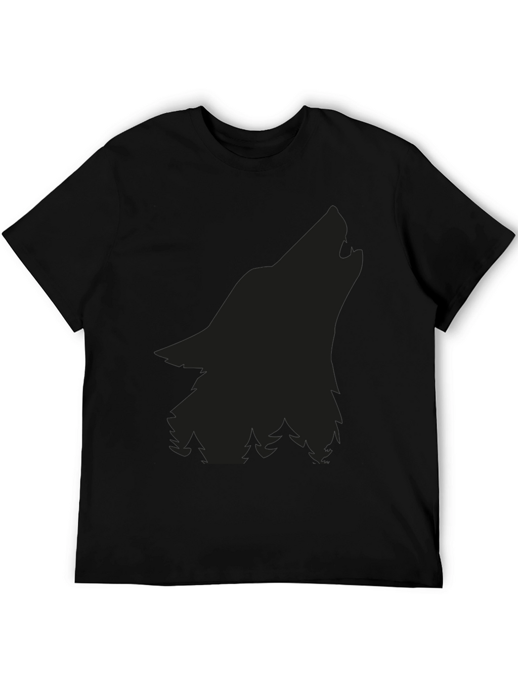 Wolf Silhouette Graphic Tee - Black Cotton Comfort