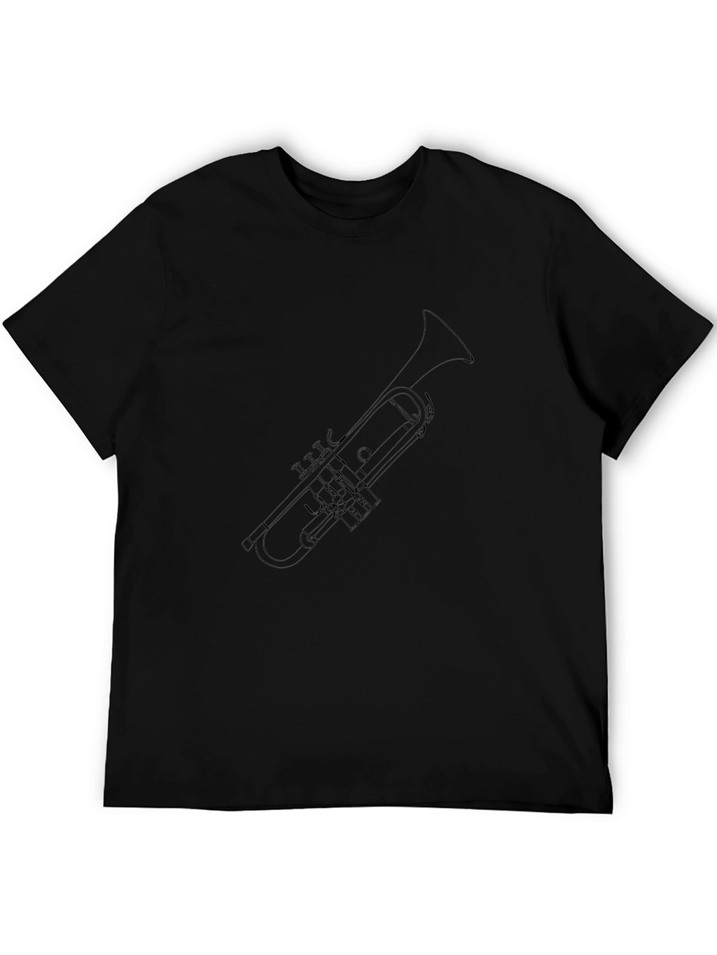 Trumpet Outline Black T-Shirt