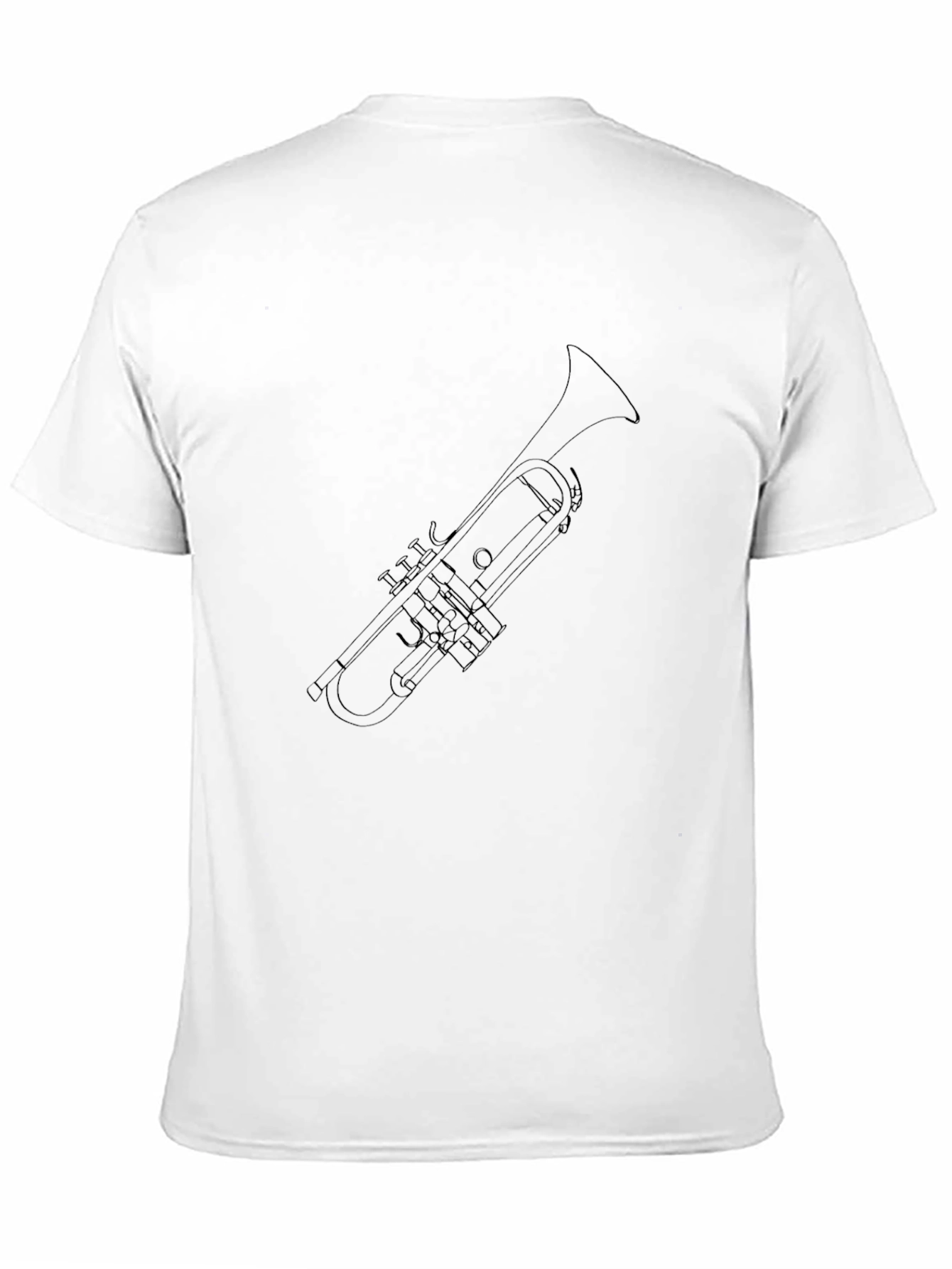 Trumpet Outline Black T-Shirt