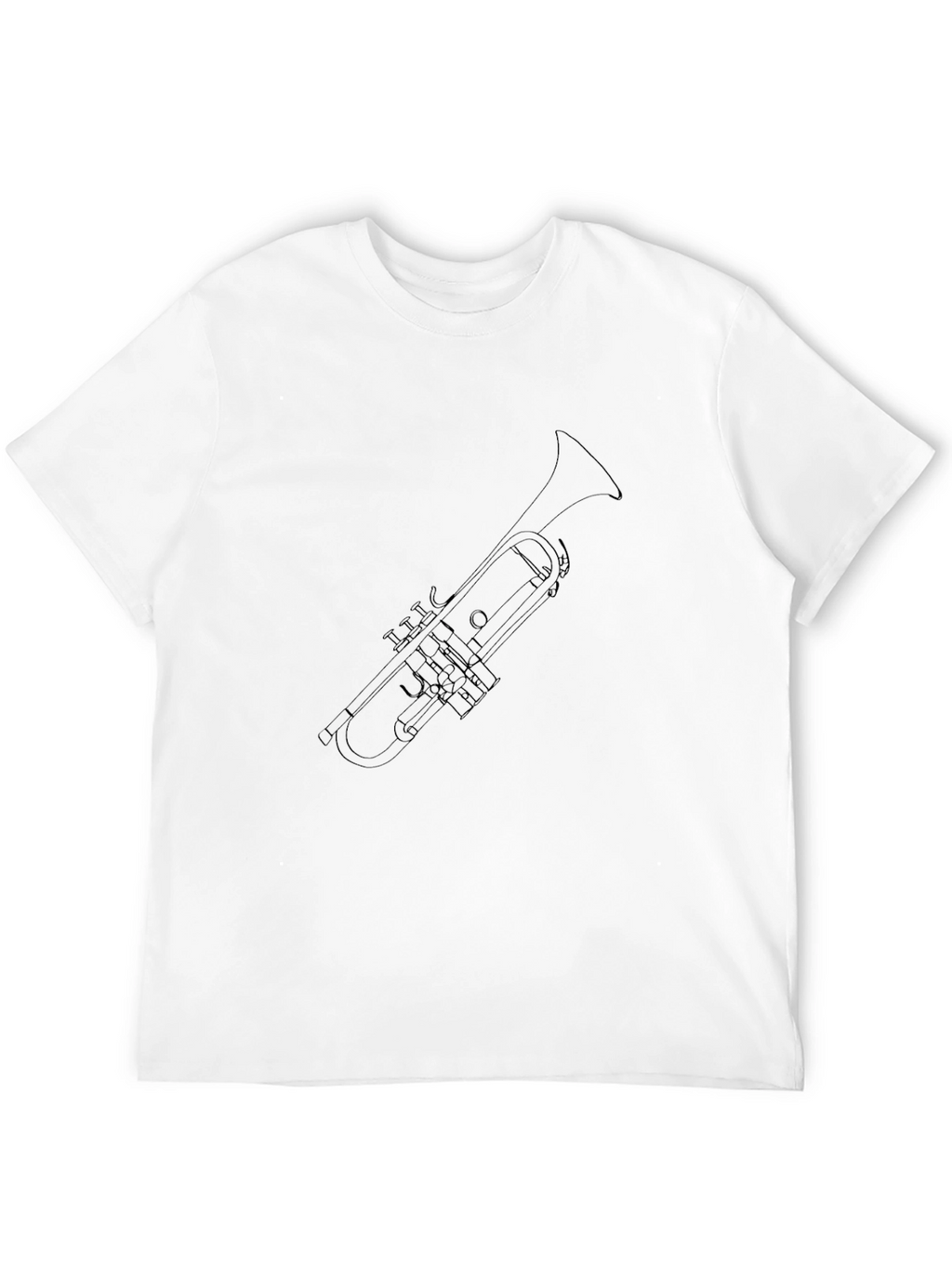 Trumpet Outline Black T-Shirt