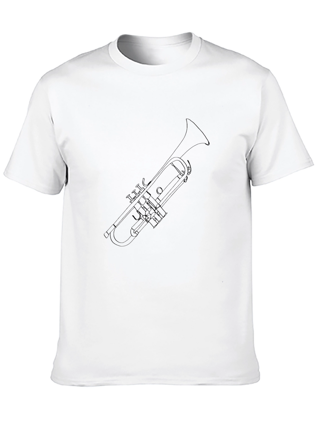 Trumpet Outline Black T-Shirt