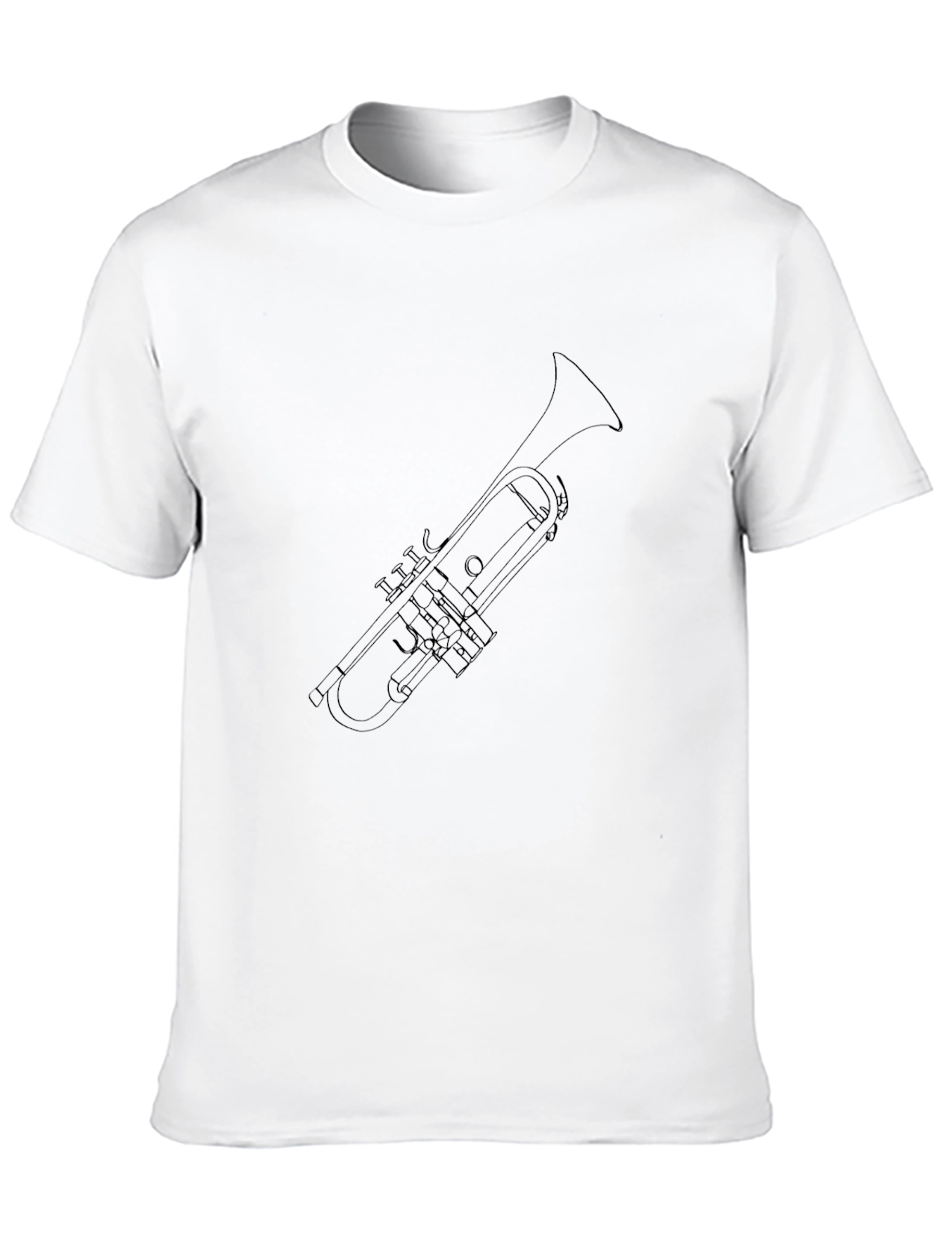 Trumpet Outline Black T-Shirt