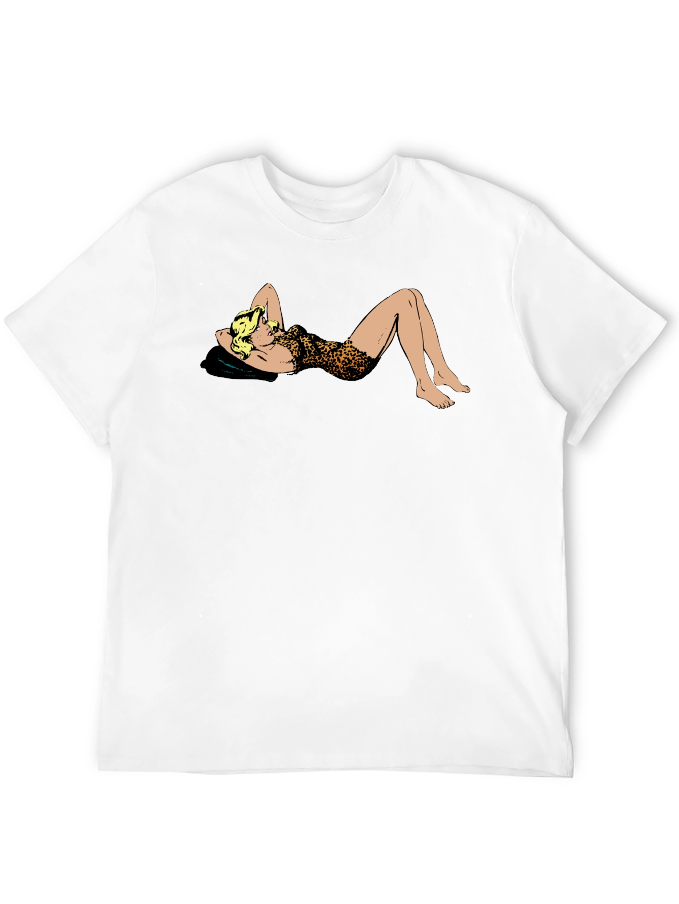 Leopard Print Pin-Up Black T-Shirt