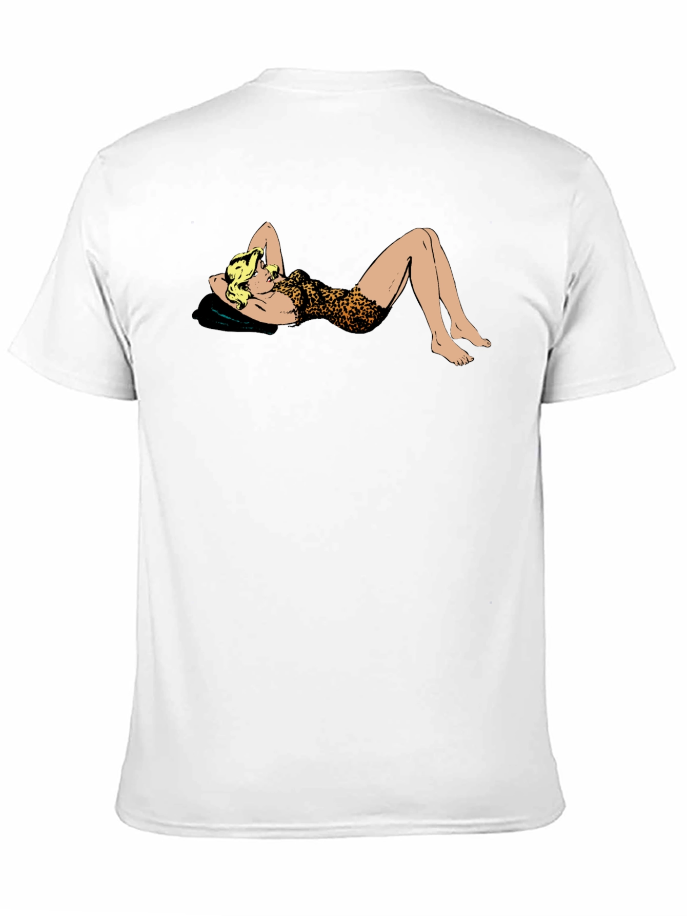Leopard Print Pin-Up Black T-Shirt
