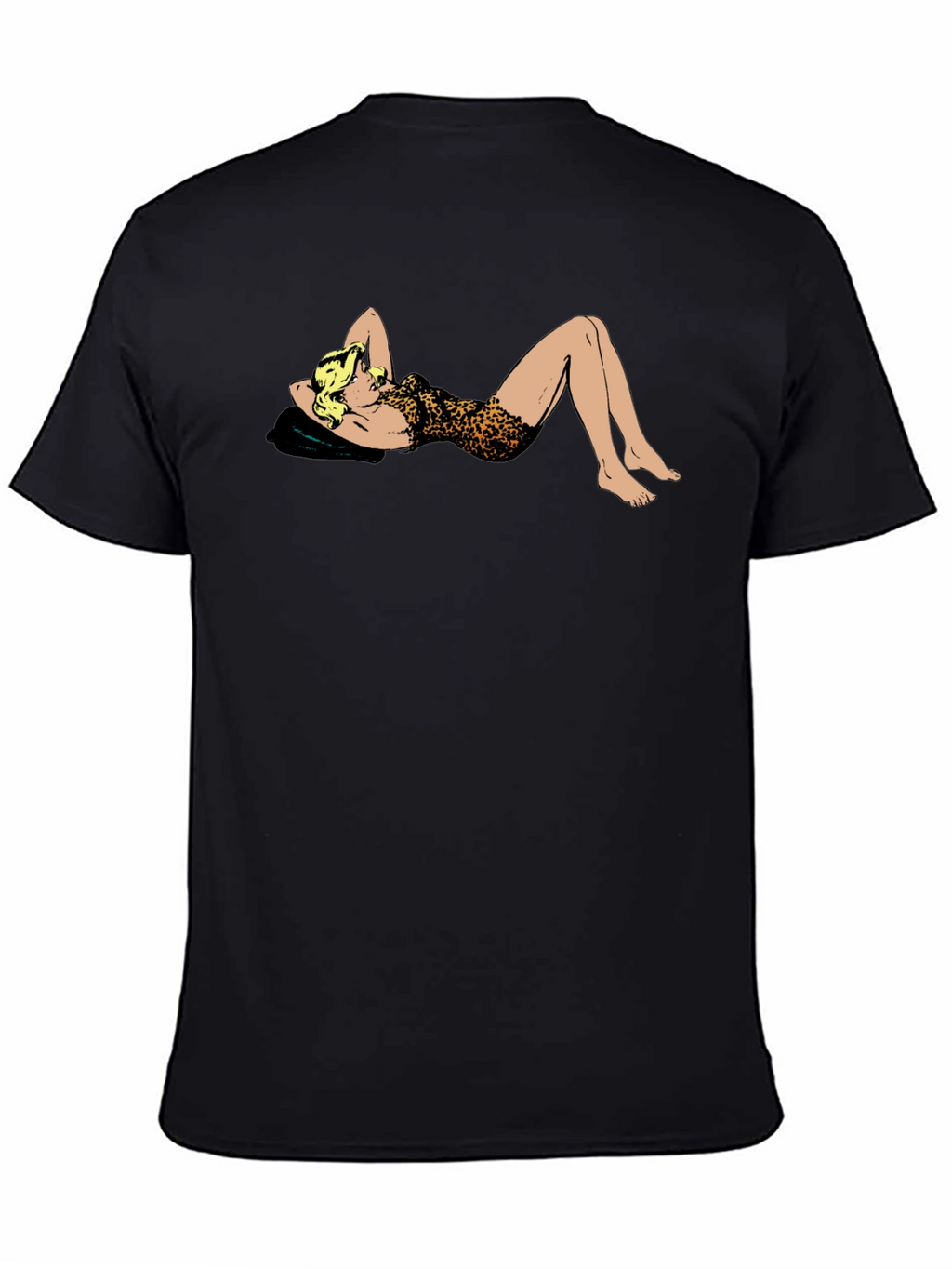 Leopard Print Pin-Up Black T-Shirt