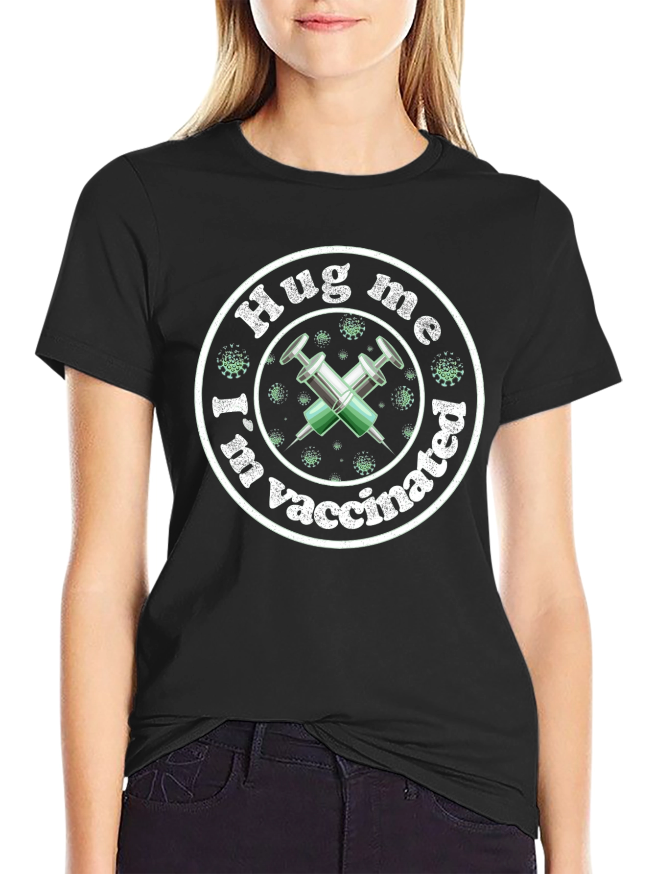 Hug Me Im Vaccinated T-Shirt Funny Vaccine Tee