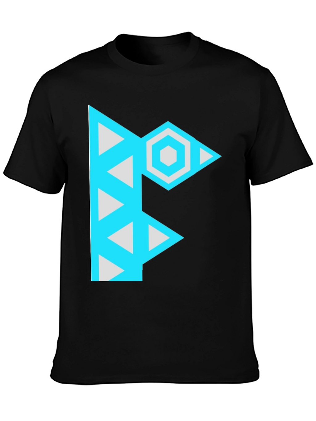 Geometric F Graphic Black T-Shirt