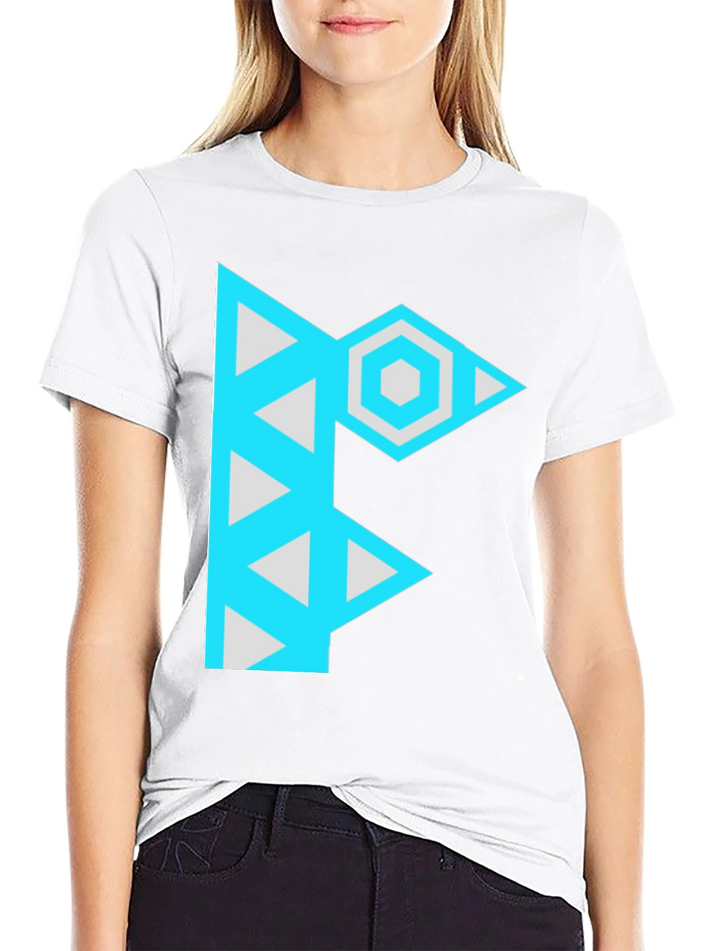 Geometric F Graphic Black T-Shirt