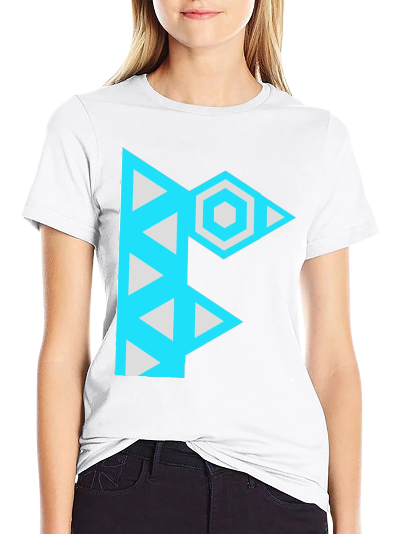 Geometric F Graphic Black T-Shirt