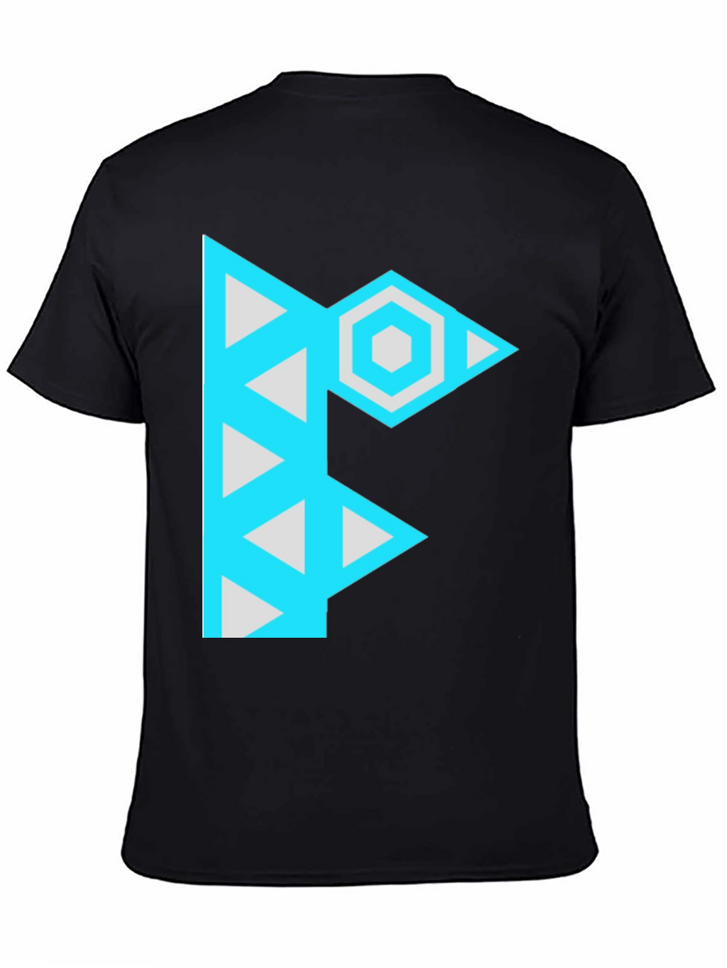 Geometric F Graphic Black T-Shirt