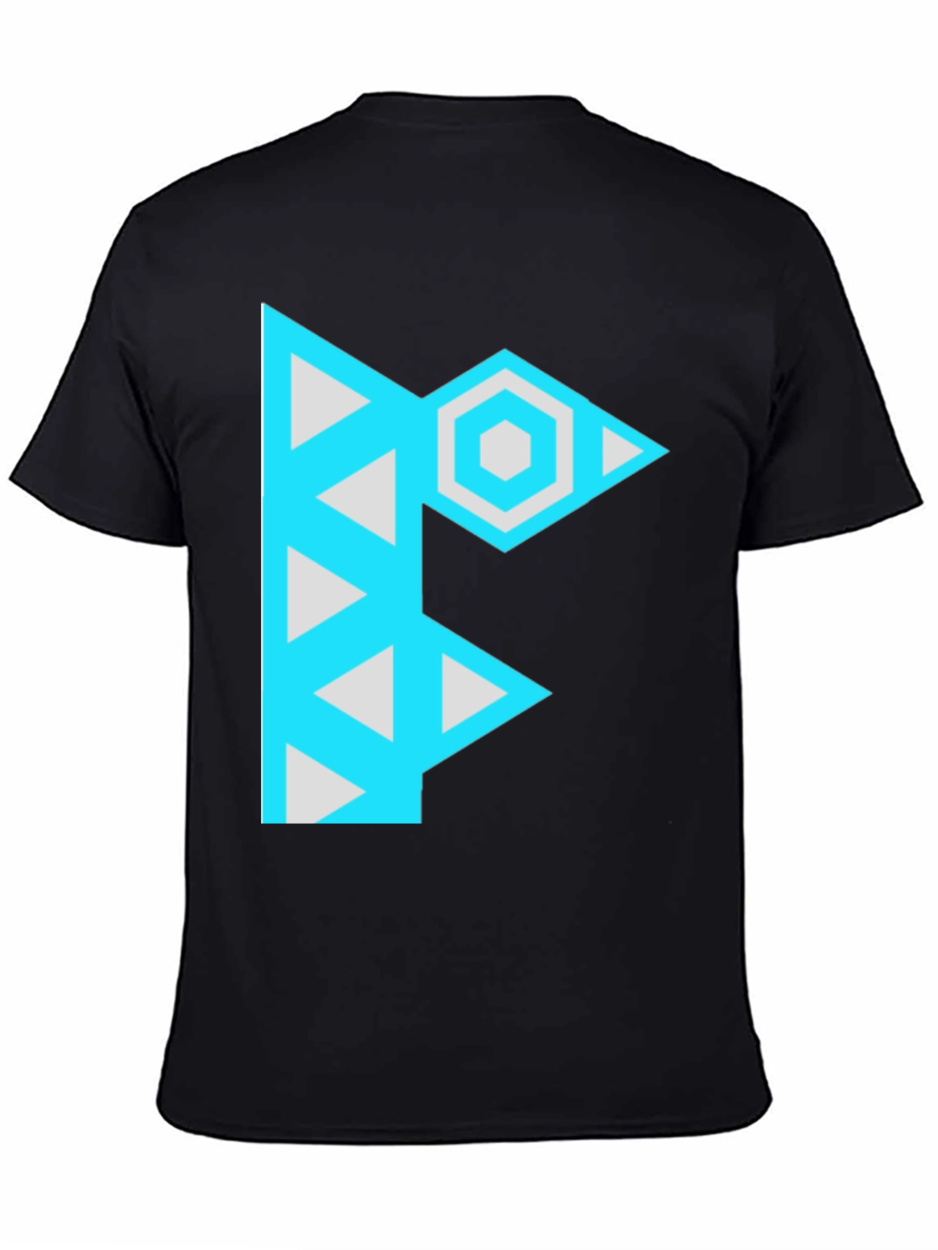 Geometric F Graphic Black T-Shirt