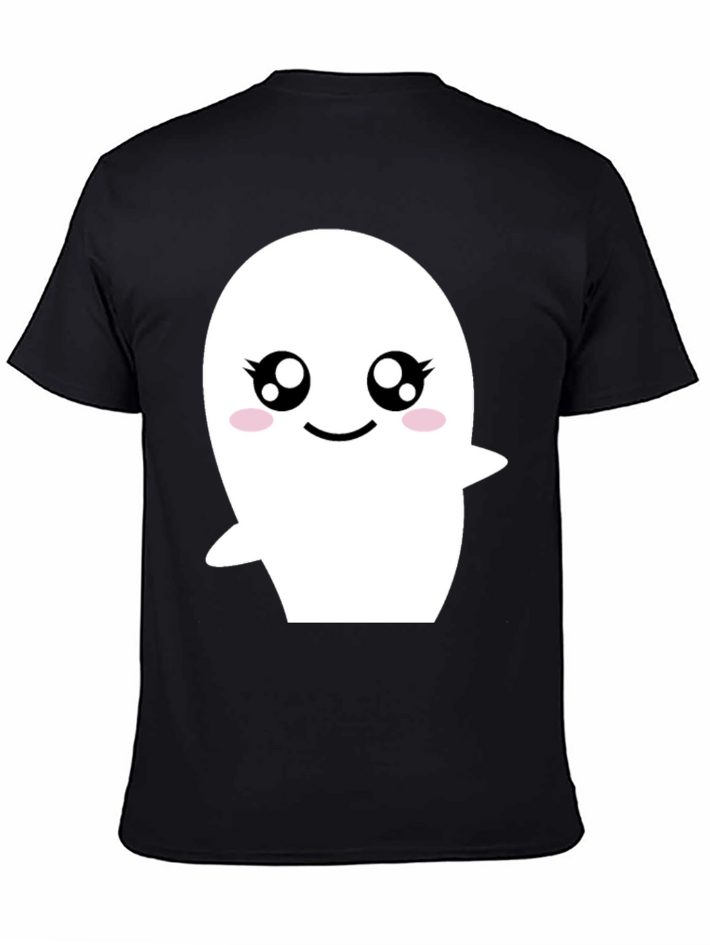 Cute Ghost Graphic Black T-Shirt