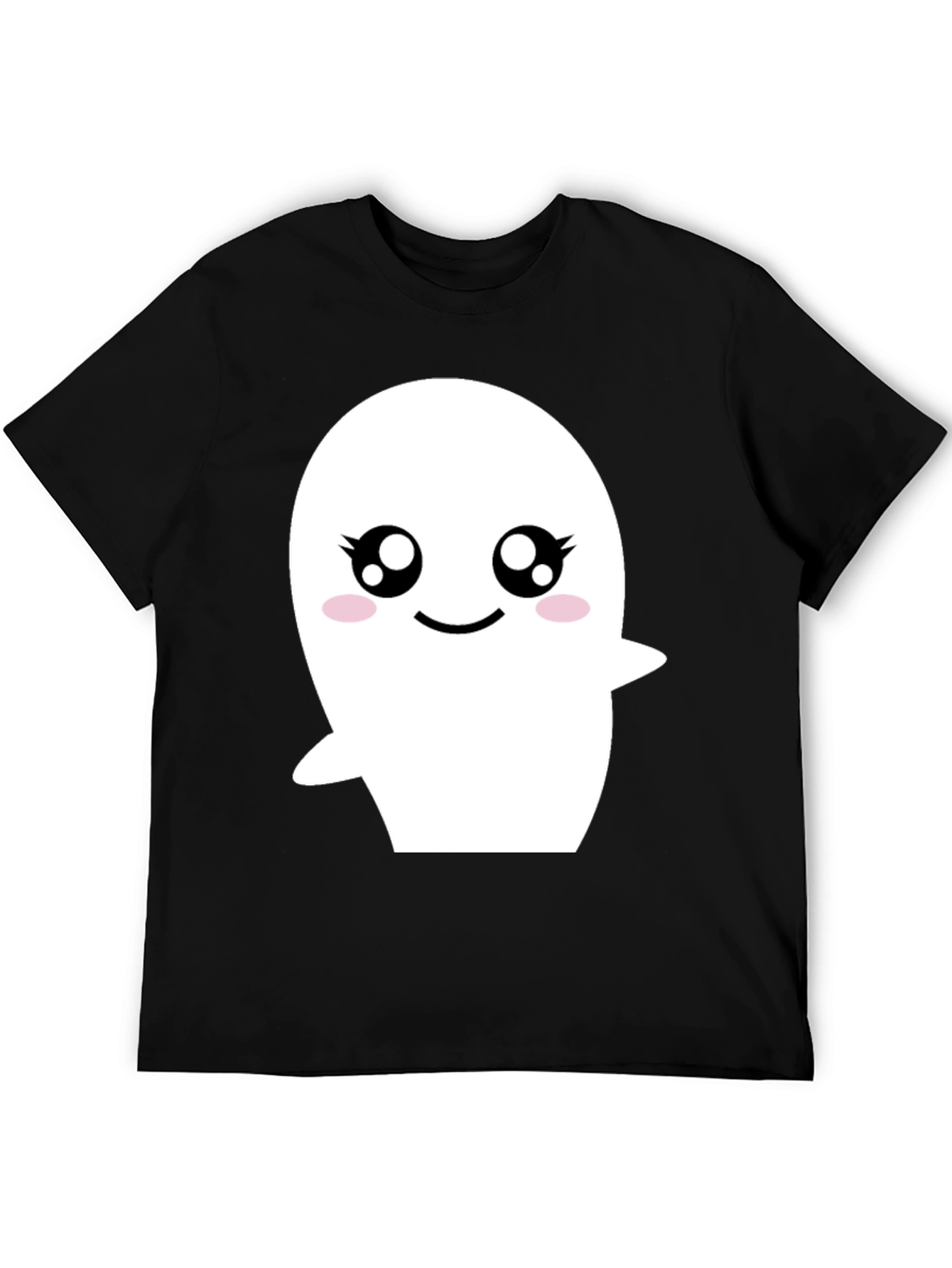 Cute Ghost Graphic Black T-Shirt