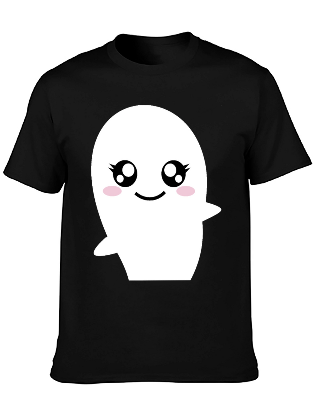 Cute Ghost Graphic Black T-Shirt