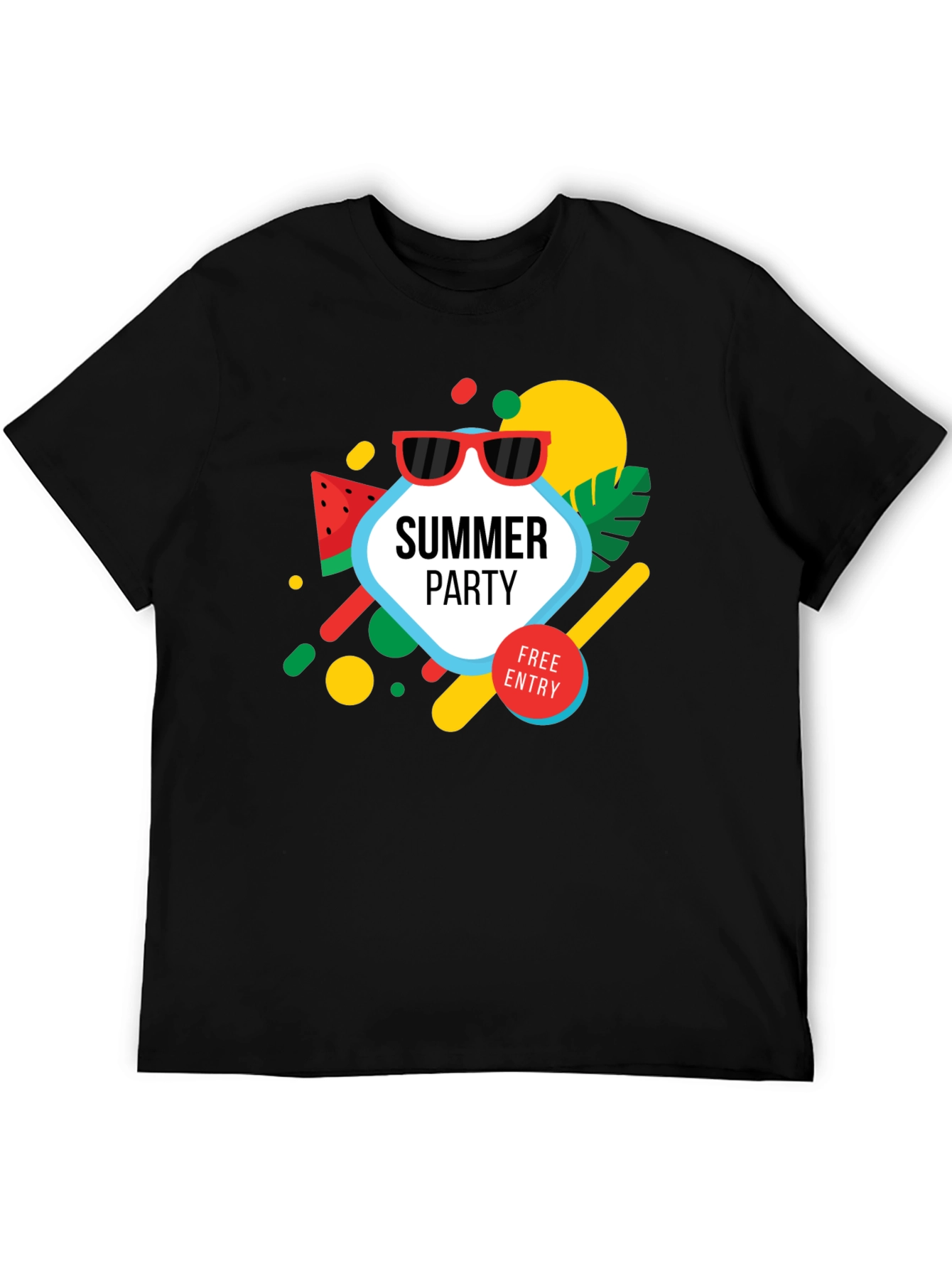 Summer Party Graphic Tee - Black T-Shirt